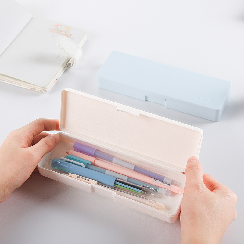 1pc Morandi 컬러 간단한 연필 케이스 Kawaii 대용량 편지지 상자 학생 펜 지우개 관리자 학교 용품